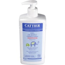 Cattier gel de baño cabello y cuerpo bebe 500ml.