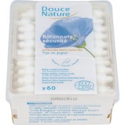 Douce nature bastoncillos seguridad de algodon para bebe 60ud.