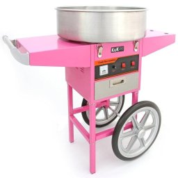 Máquina de algodón de azúcar Monster con carrito portátil rosa retro