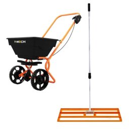 Conjunto nivelador de césped y esparcidor rotativo Monster T-mech 100 cm y 25 kg