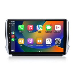 Sistema de Navegación JUNSUN Carplay Android 15 10" DAB+ WiFi GPS para Peugeot 208/2008