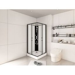 Unique Cabina de ducha de ángulo hidromasaje - Ancho 80 x 80 x Alt. 225 cm - KIVORA