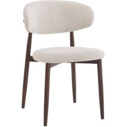 Vinta Home Silla de comedor nórdica acero nogal
