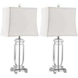 Safavieh Set de 2 lámparas de mesa en poliéster, transparente