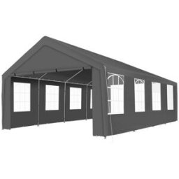 Tectake Carpa, estructura de acero, impermeable, protección uv 50+, gris