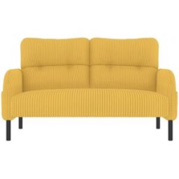 OKWISH Conjunto amarillo de corduroy 3 piezas asiento profundo 120x75x79 cm