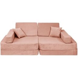Angelove. Sofá cama infantil convertible 160 cm de pana fina, ladrillo