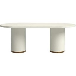 Hannun Mesa de comedor de microcemento en color blanco roto 180 cm
