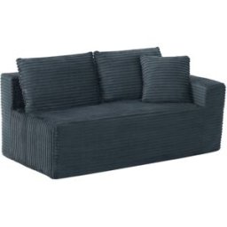 OKWISH Sofá modular gris oscuro de espuma flexible 3 plazas