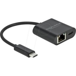DELOCK 66644 - Tarjeta de red, USB-C, Gigabit Ethernet, 1 RJ45 con PD