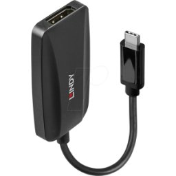 LINDY 43337 - Adaptador USB C > 1x DP, 8K a 60 Hz, 13 cm