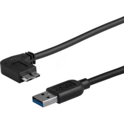 STARTECH.COM ST USB3AU1MLS - Cable USB 3,0, macho a macho Micro B, 1 m, en ángulo
