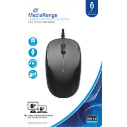 MEDIARANGE MR OS213 - Ratón (ratón), cable, USB, negro