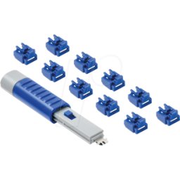 SMARTKEEPER SK NL03PKDB - Cerradura de puerto, RJ45, 10 piezas, con llave, azul oscuro