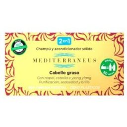 Mundonatural mediterraneus champu-acondicionador solido cabello graso 55