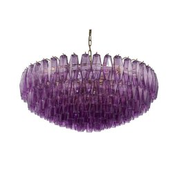 Lampara Techo Vintage Cristal Morado y Metal 90 cm Argaya