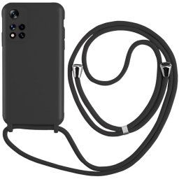 Cool Funda Cordón Liso Negro para Xiaomi Redmi Note 11 Pro Plus 5G