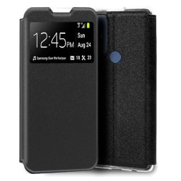 Cool Funda Flip Cover Liso Negro para TCL 30 SE/TCL 30E