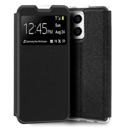 Cool Funda Flip Cover Liso Negra para Huawei Honor X8 5G