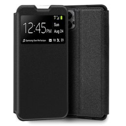 Cool Flip Cover Funda Liso Negra para Motorola Moto G32