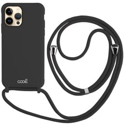 Cool Funda Cordón Liso Negro para iPhone 14 Pro Max