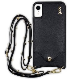 Cool Funda Correa Pop-Rock Negro para iPhone XR