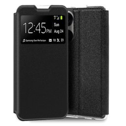 Cool Funda Flip Cover Liso Negro para Oppo Reno 8T