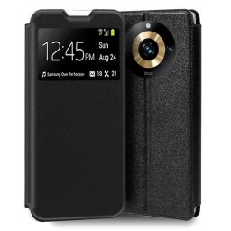 Cool Funda Flip Cover Liso Negro para Realme 11 Pro 5G /11 Pro Plus 5G