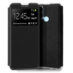 Cool Funda Flip Cover Liso Negro para Xiaomi Redmi A1 Plus/A2 Plus