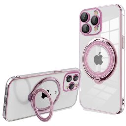 Cool Funda Ring Magnética Rosa para iPhone 15 Pro