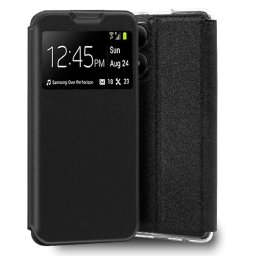 Cool Funda Flip Cover Liso Negro para ZTE Blade A33s