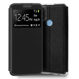 Cool Funda Flip Cover Liso Negro para ZTE Blade A53 Pro