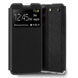 Cool Funda Flip Cover Tipo Libro Liso Negro para ZTE Blade A54