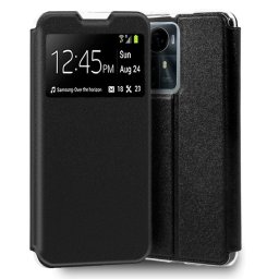 Cool Funda Flip Cover Tipo Libro Liso Negro para ZTE Blade A72s