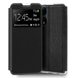 Cool Funda Flip Cover Tipo Libro Liso Negro para Huawei Honor X7B