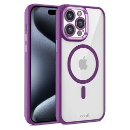Cool Carcasa Magnética con Borde Violeta para iPhone 15 Pro