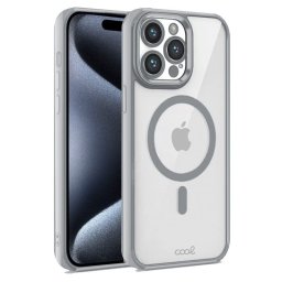 Cool Carcasa Magnética con Borde Plata para iPhone 15 Pro