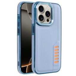 Cool Milano Funda Reforzada de TPU y Polipiel Azul para iPhone 16 Pro