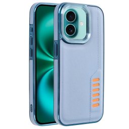 Cool Milano Funda Reforzada de TPU y Polipiel Azul para iPhone 16 Plus