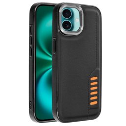 Cool Milano Funda Reforzada de TPU y Polipiel Negra para iPhone 16 Plus