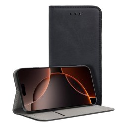 Cool Funda Flip Cover Liso Negro para iPhone 16 Pro Max