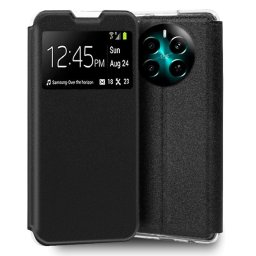 Cool Funda Flip Cover Liso Negro para Realme 12 Plus 5G