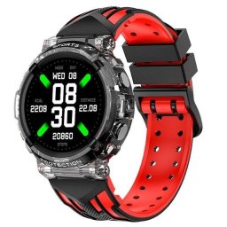 Cool Clever Reloj Smartwatch Silicona Negro/Rojo (Llamadas, Salud, Deporte)