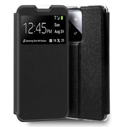 Cool Funda Flip Cover Liso Negro para Xiaomi 14 / 14 5G