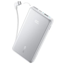 Power Bank Anker Zolo 20000 mAh 22,5 W Blanco con cable retráctil USB-C