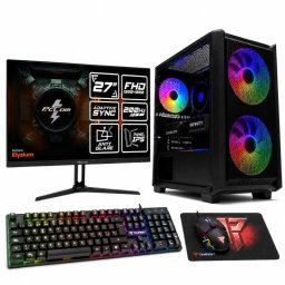 PcCom Lite AMD Ryzen 5 5500 / 16GB / 500GB SSD / RTX 5060 / W11 Home + Pack Gaming + Monitor 27" FHD