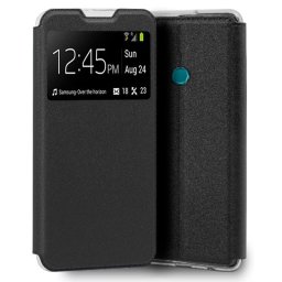 Cool Funda Flip Cover Liso Negro para Huawei Honor 9X Lite