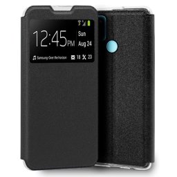 Cool Funda Flip Cover Liso Negro para Realme C21Y/C25Y