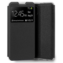 Cool Funda Flip Cover Liso Negro para Samsung Galaxy M22/M32