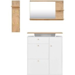 Urban Meuble Conjunto de muebles de entrada con espejo, perchero y banco